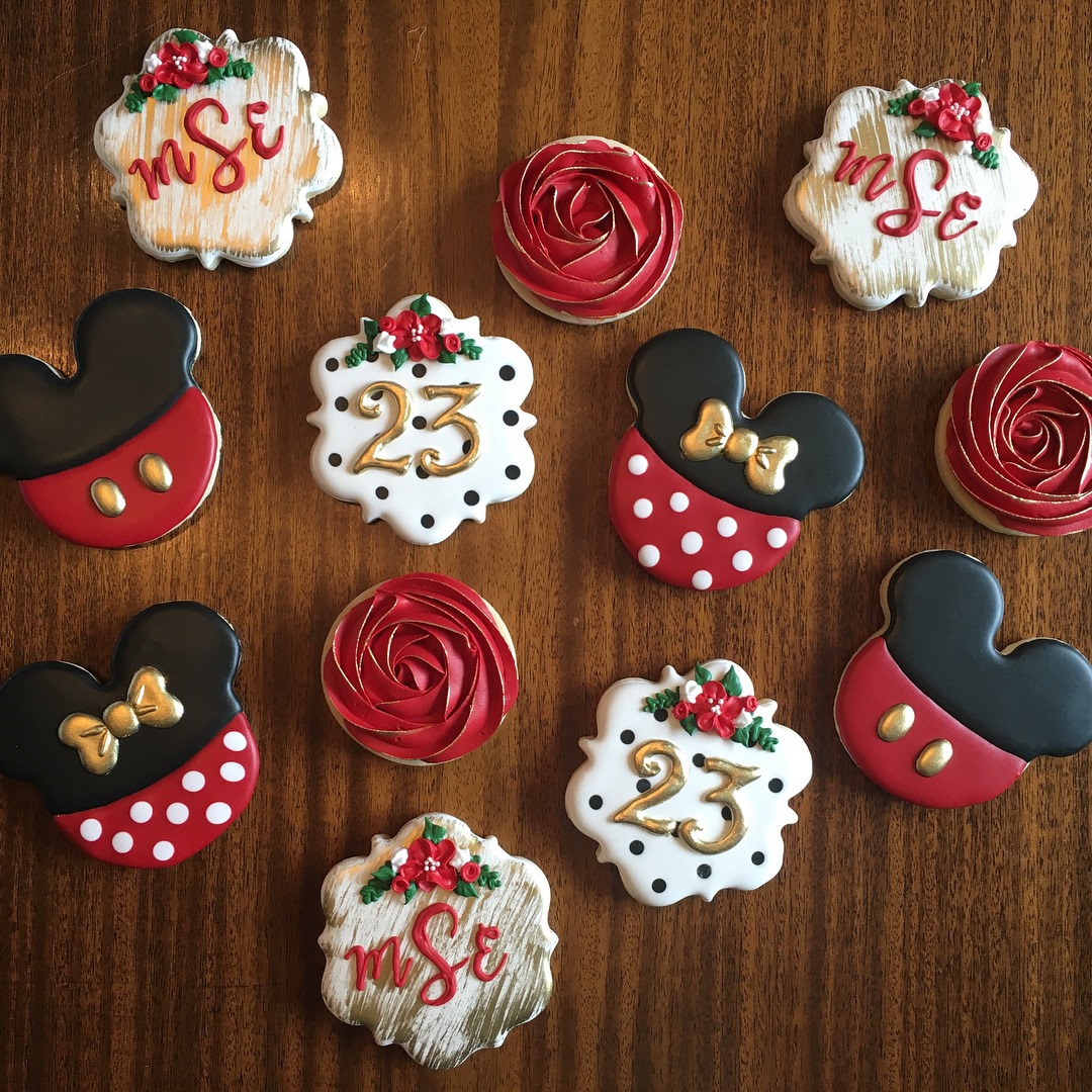 Mickey and Minnie Mouse 23rd Birthday Cookies