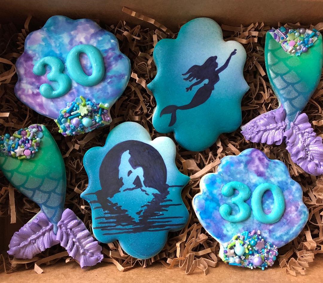 Little Mermaid 30th Birthday Cookies