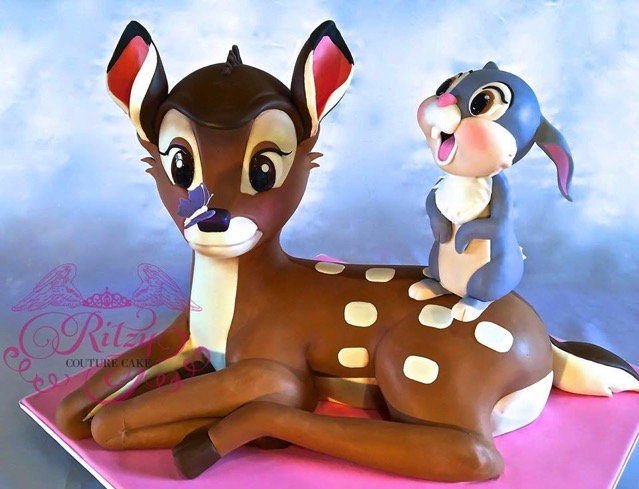 Bambi scultped cake