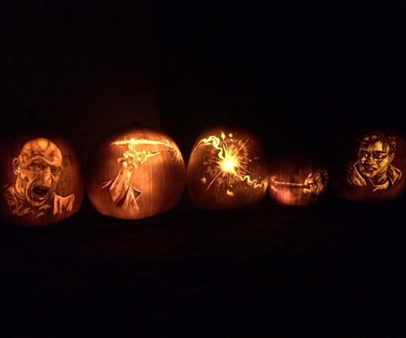 Harry Potter vs. Lord Voldemort Pumpkin Carvings