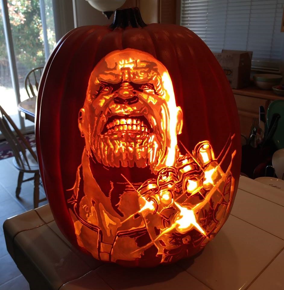 Thanos Pumpkin Carving