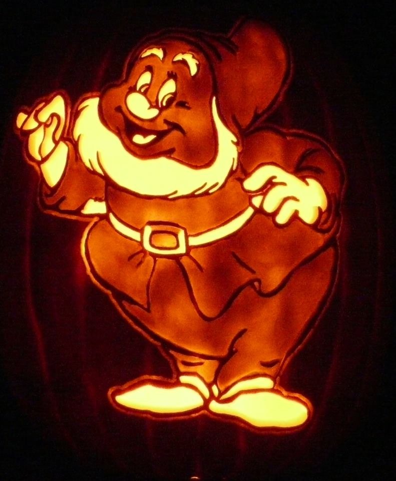 Pumpkin Carving of Doc from Snow White