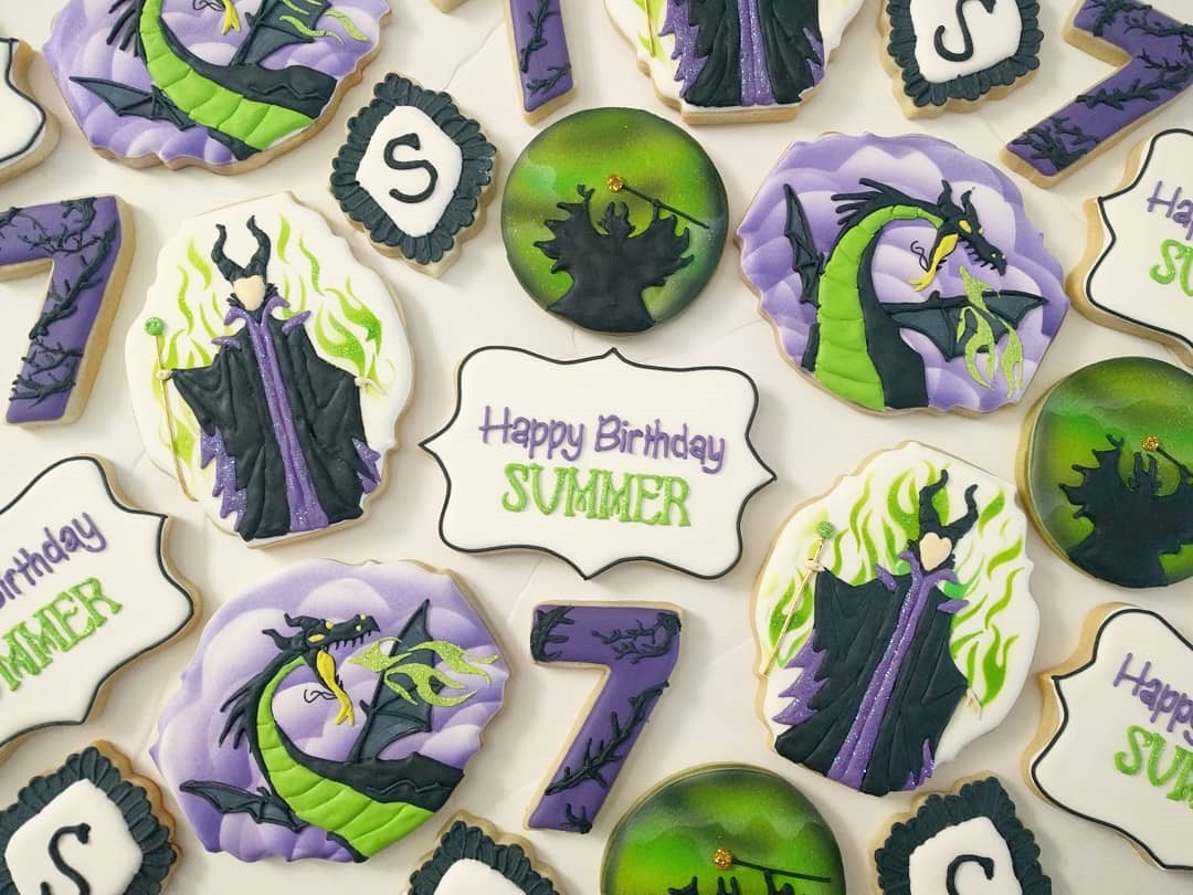 Maleficent 7th Birthday Cookies