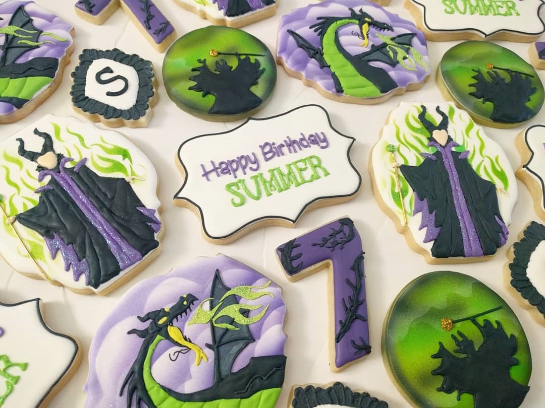 Maleficent 7th Birthday Cookies