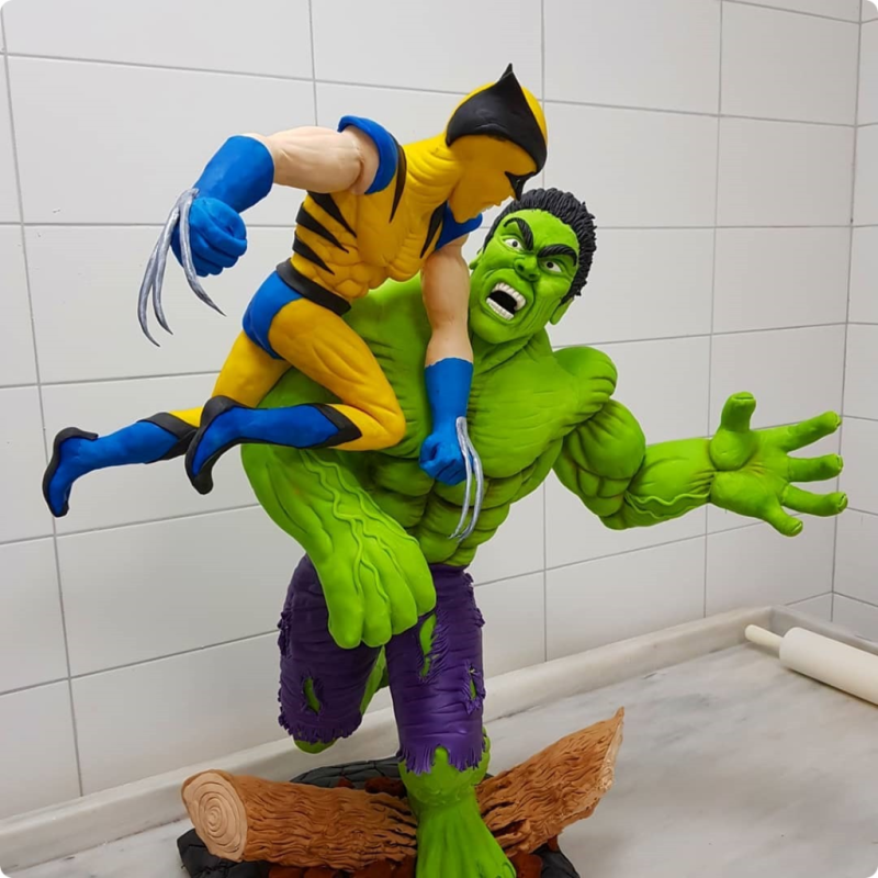 Hulk vs. Wolverine Cake 