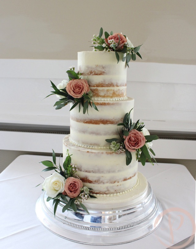 Semi naked wedding cake