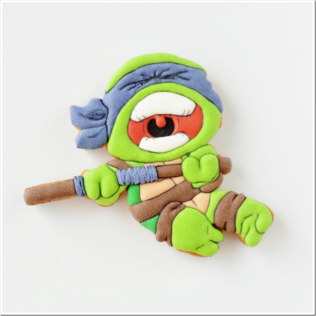Adorable Baby Donatello Cookie made by Tarta Lenochka #TMNT #Cookie