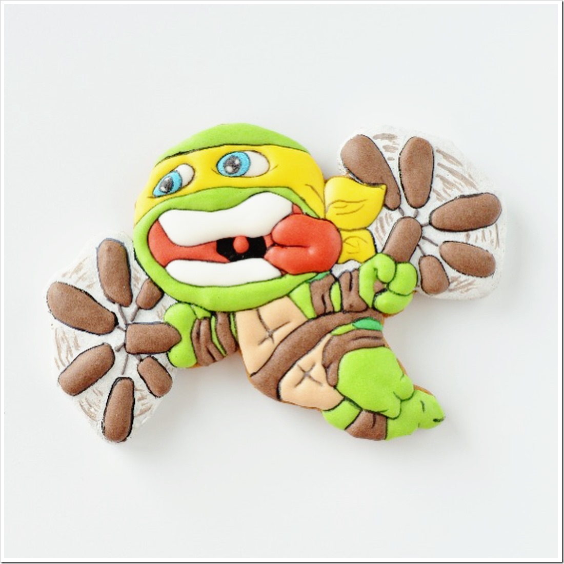 Cute Baby Michelangelo Cookie made by Tarta Lenochka #TMNT #Cookie