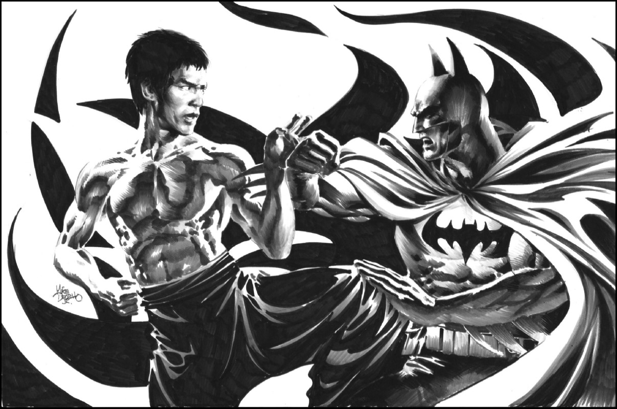 Batman vs. Bruce Lee by Mike Deodato