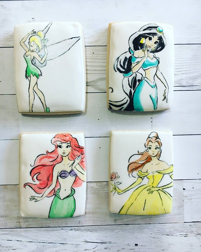 Hand Drawn Disney Princess Cookies