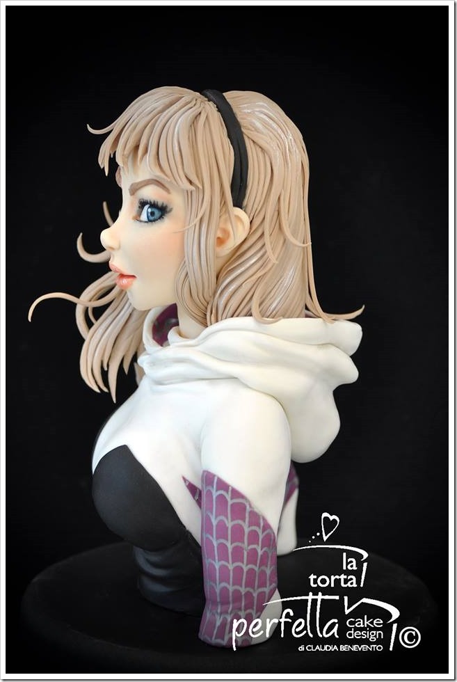Side View of Spider-Gwen Cake