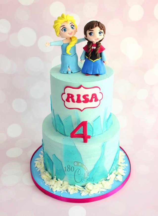 Chibi Anna and Elsa Birthday Cake