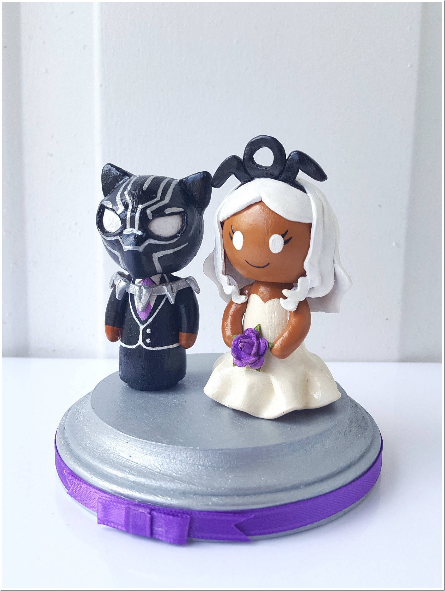 Black Panther and Storm Wedding Cake Topper