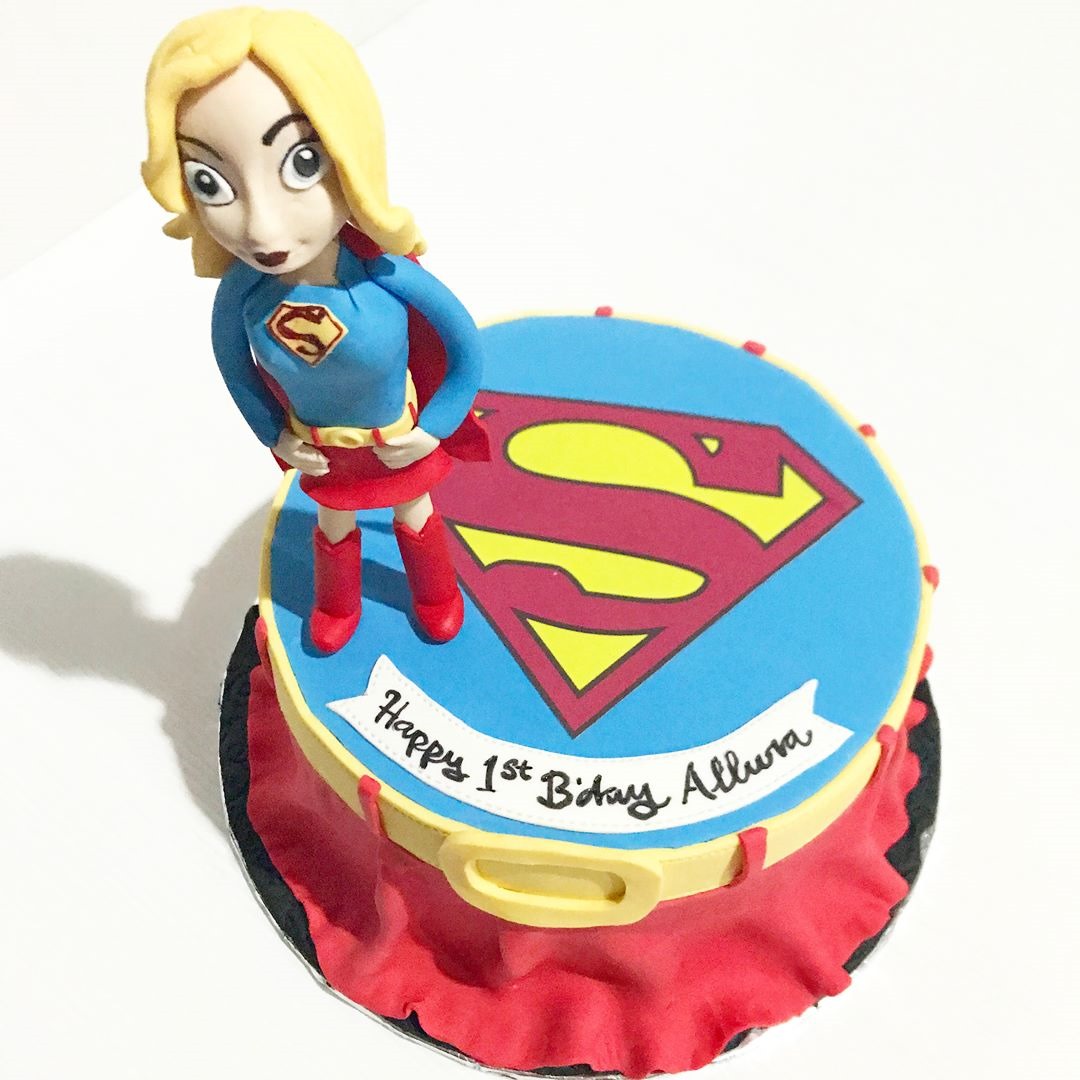 Supergirl 1st Birthday Cake