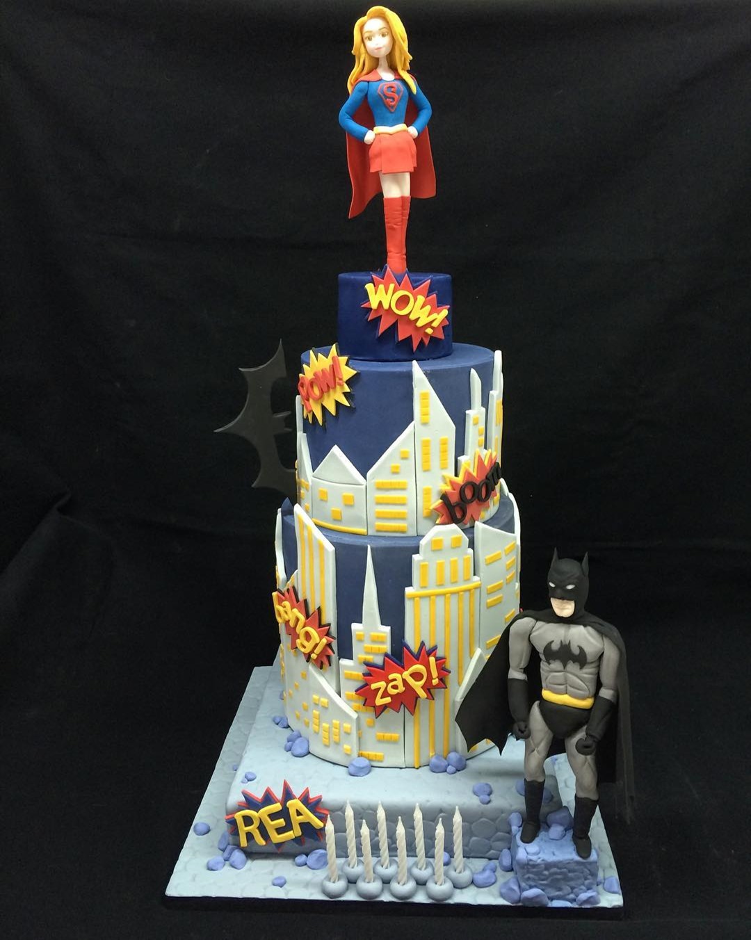 Supergirl and Batman Cake