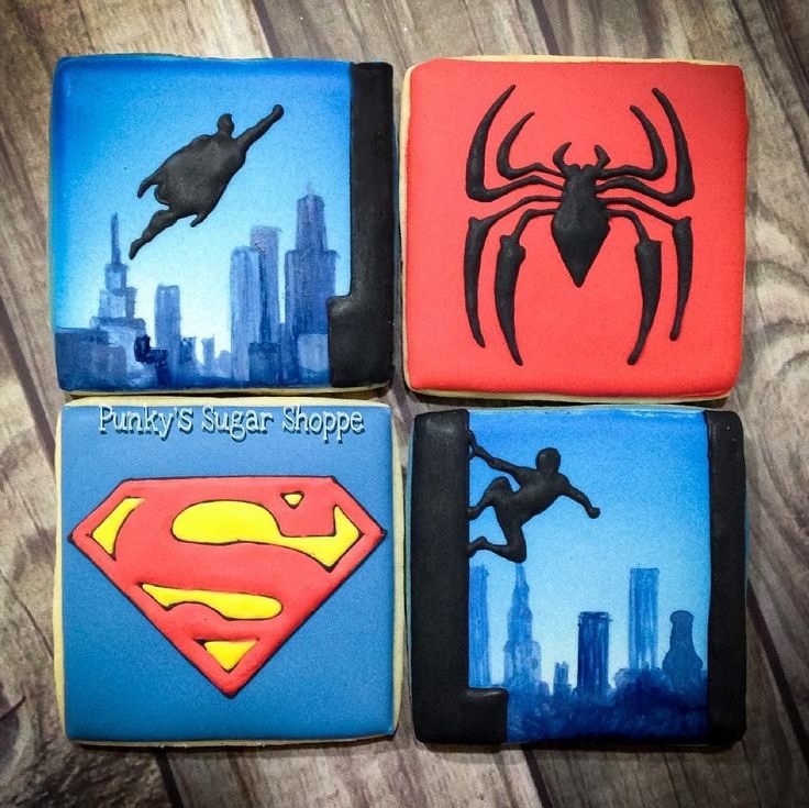 Superman and Spider-Man Cookies