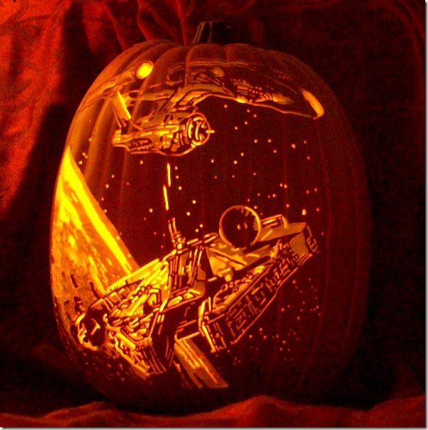 Enterprise vs Millennium Falcon Pumpkin Carving