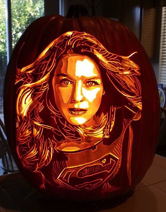 Supergirl Pumpkin Carving