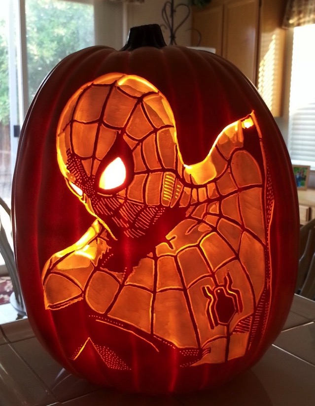 Spider-Man Pumpkin Carving
