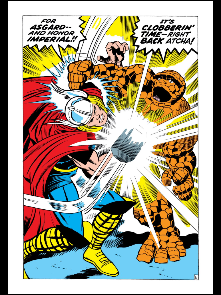 Thor Battles The Thing by Jack Kirby