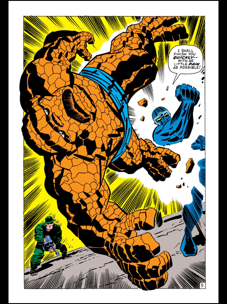 The Thing vs. a robot by Jack Kirby