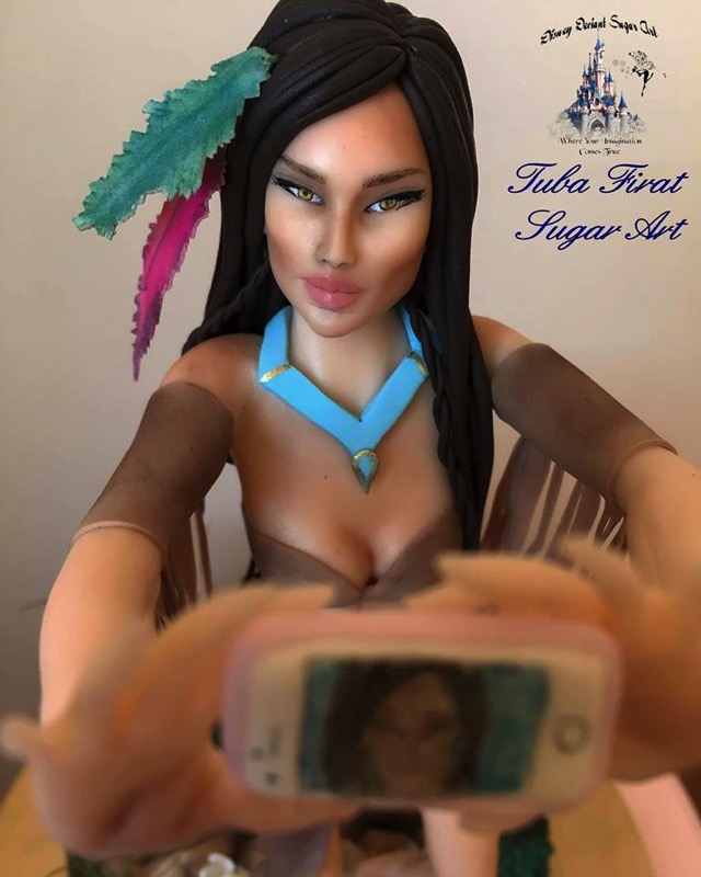Pocahontas Selfie Cake 