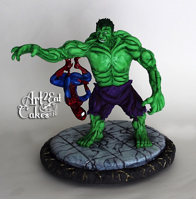 Hulk and Spider Man Cake