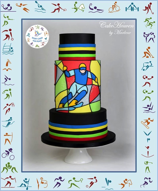 Stained Glass Skiing Cake