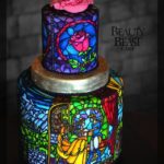 Fabulous Stained Glass Beauty and the Beast Cake