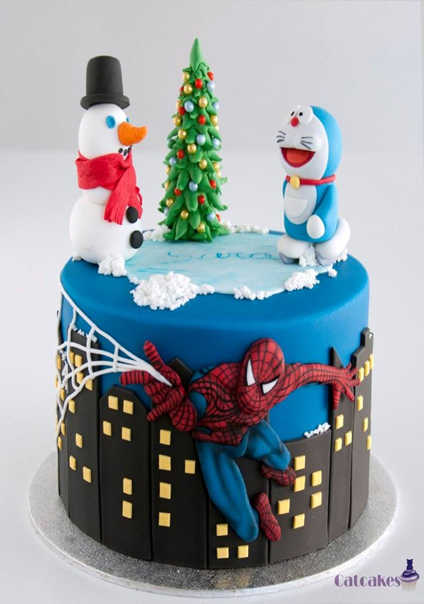 Spider-Man Christmas Cake