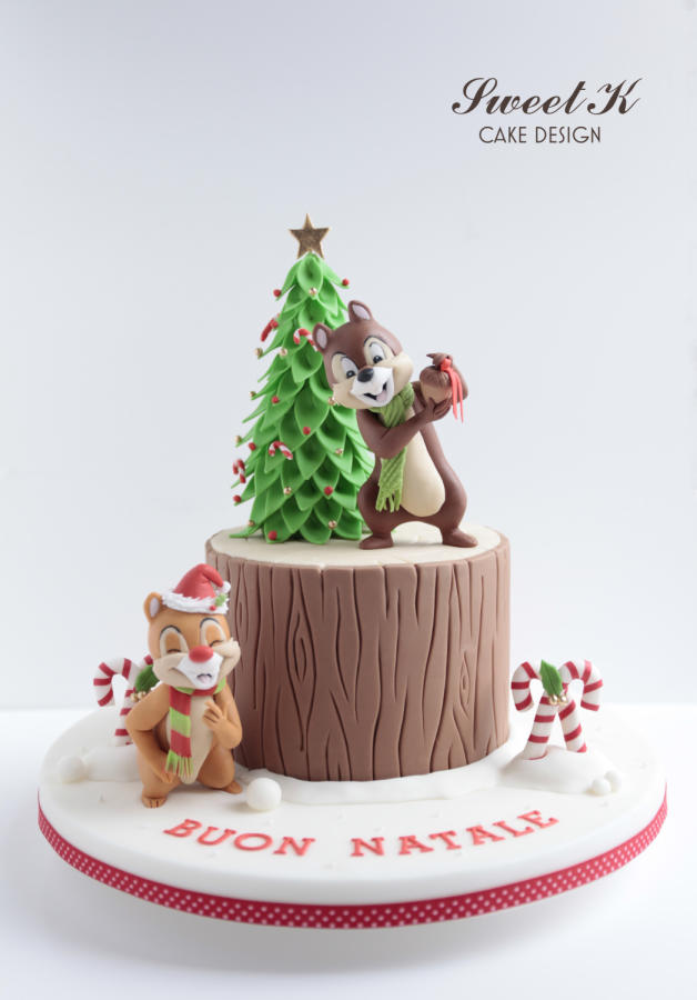 Chip and Dale Christmas Cake