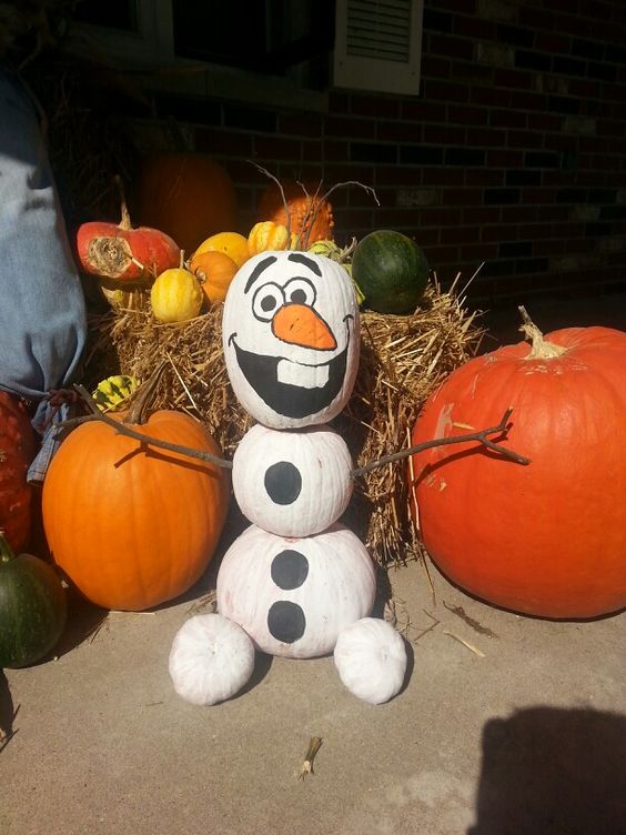 Olaf Painted Pumpkin 