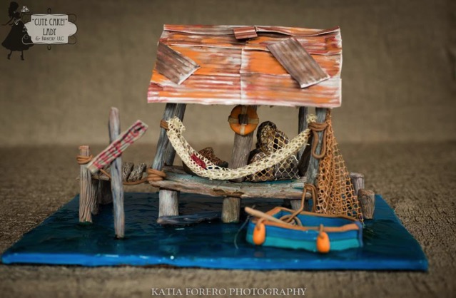 Summer Fishing Hut Cake