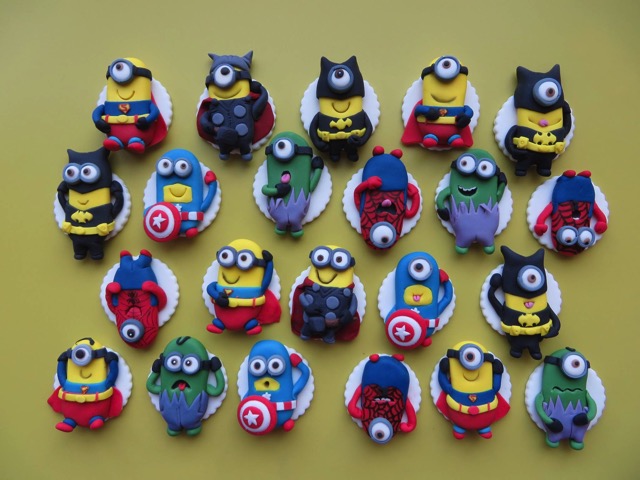 Captain America Minion Cupcake Toppers