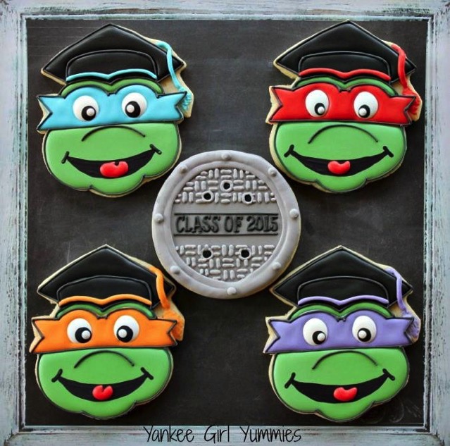 Teenage Mutant Ninja Turtle Graduation Cookies