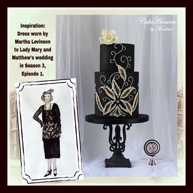 Downton Abbey Cake inspired by Martha Levinsons black dress