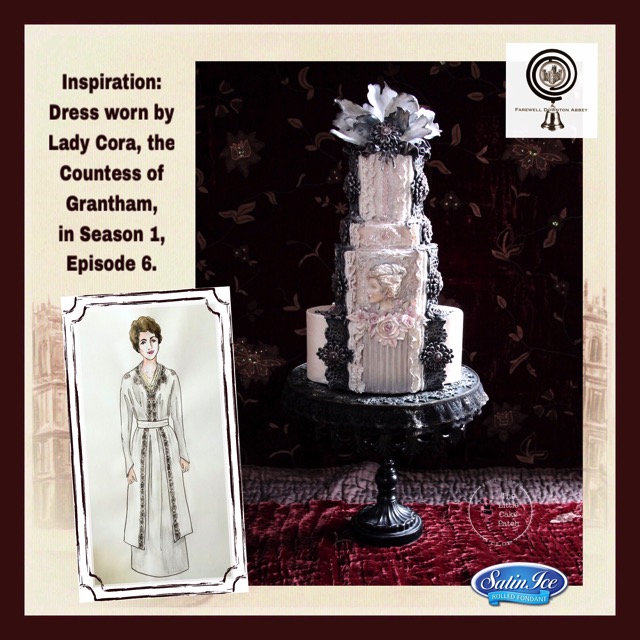Downton Abbey Cake inspired by Lady Coras dress