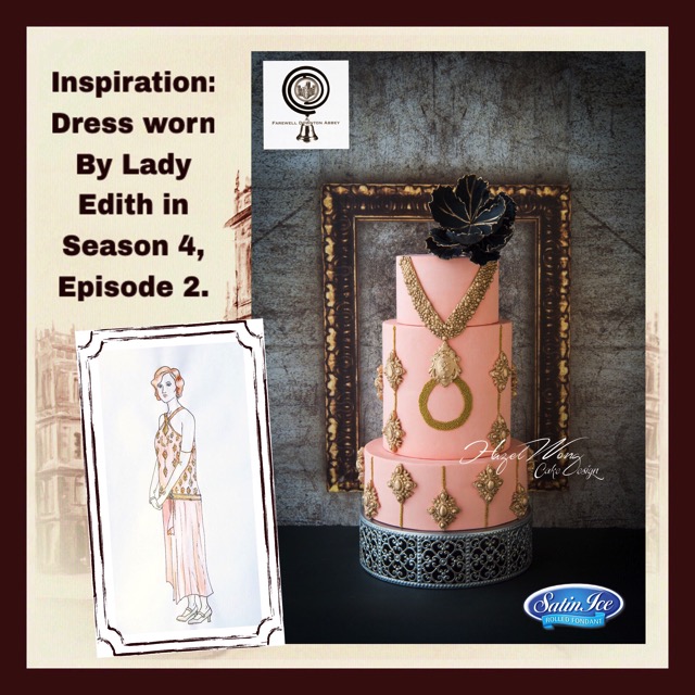 Downton Abbey Cake inspired by Lady Ediths dress