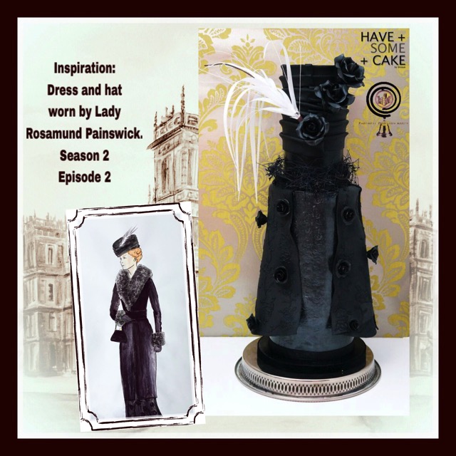 Downton Abbey Cake inspired by Lady Rosamund Painswick's Black Dress
