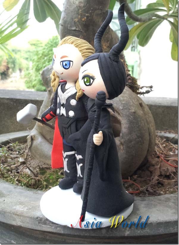 Thor and Maleficent Wedding Cake Topper