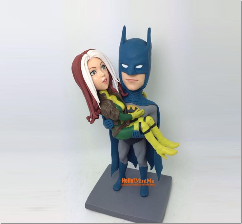 Batman and Rogue Wedding Cake Topper