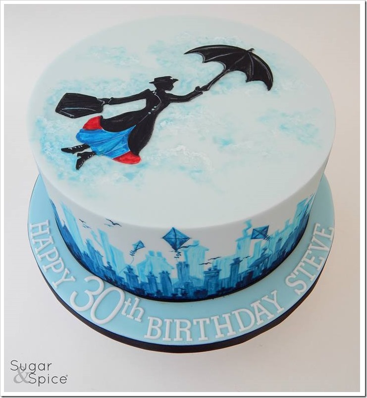 Hand Painted Mary Poppins Cake