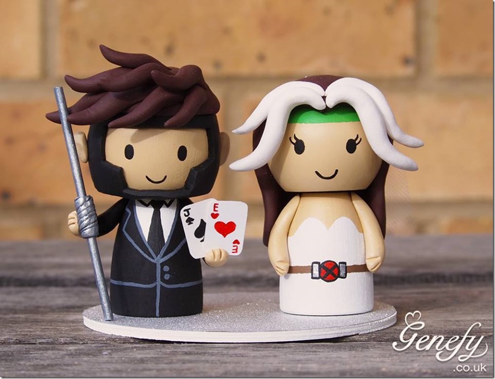 Gambit and Rogue Wedding Cake Topper