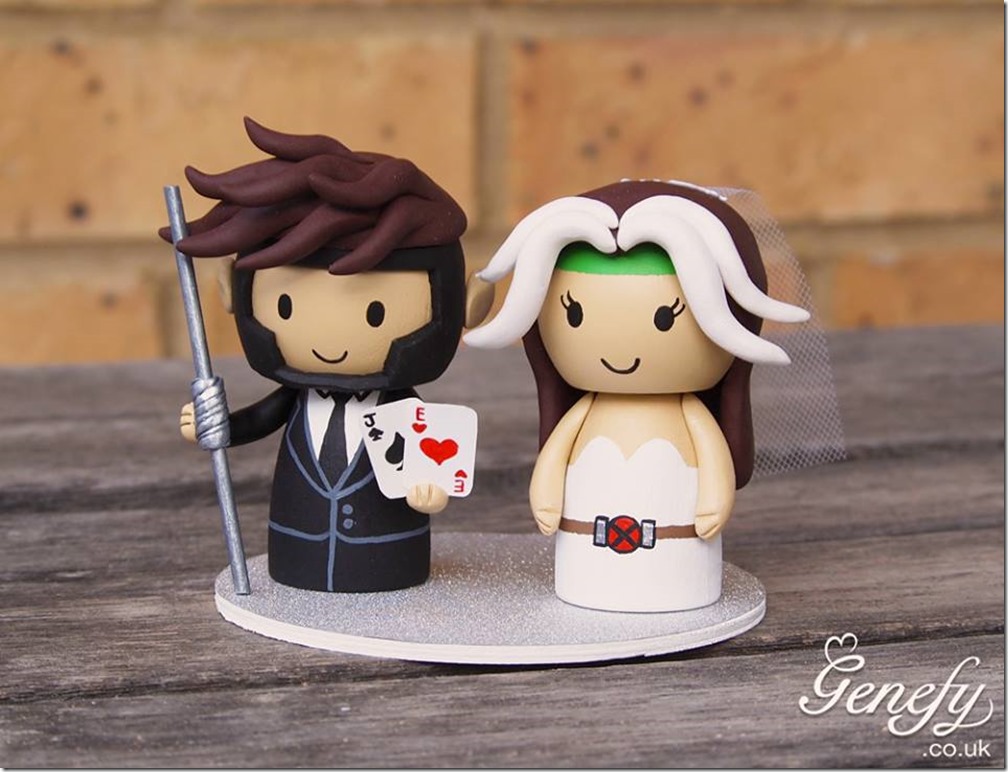 Gambit and Rogue Wedding Cake Topper