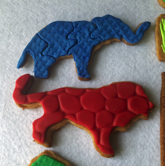 Elephant and Lion cookies