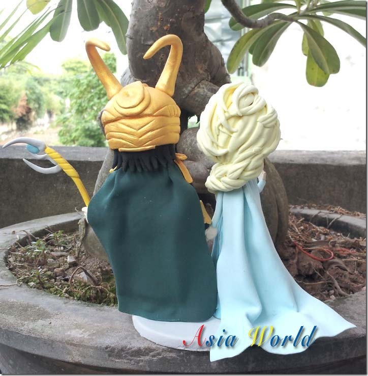 Loki and Elsa Wedding Cake Topper