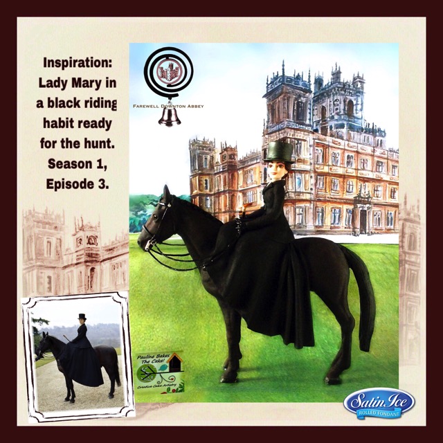 Downton Abbey Cake inspried by Mady Mary Riding A Black Horse