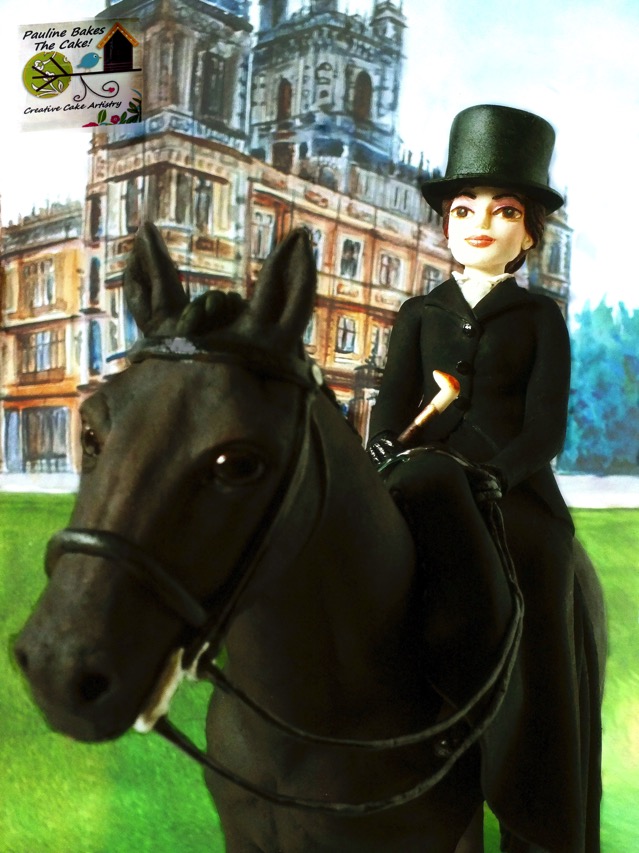 Downton Abbey Cake inspired by Lady Mary Riding a black horse