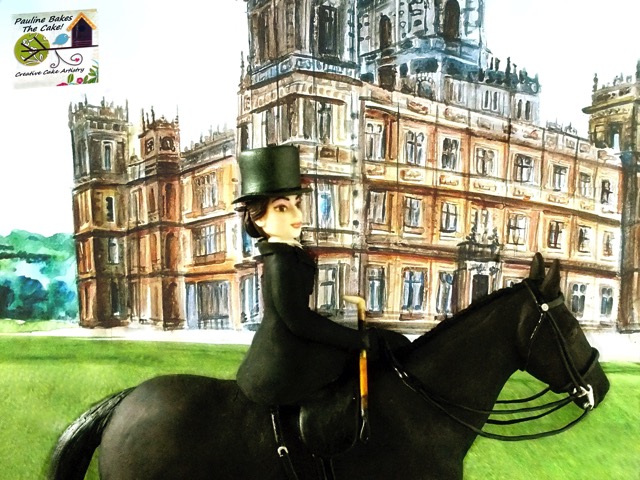 Downton Abbey Cake inspired byLady Mary riding a black horse