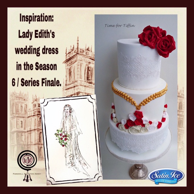 Downton Abbey Cake inspired by Lady Ediths wedding dress